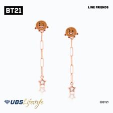 BT21 Shooky Line Friends Earrings 17K Solid Rose Gold Line Friends Collection picture