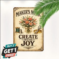 Craft Room Creativity Rules Sign Funny Hobby Studio Metal Plaque 8x12 picture