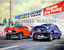 Drag Racing action prints...55 Chev Gassers pair off at Fremont, CA picture