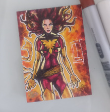 Marvel Premier Sketch Card 2021 - Phoenix-  by Carlos Eduardo Cunha picture