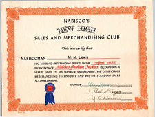 1955 Nabisco Graham Crackers Advertising Certificate Nabiscoman Merchandising picture