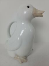 Vintage Henriksen Imports White Ceramic Duck Pitcher Made In Japan Approx. 8.5