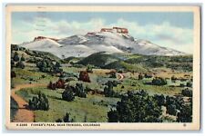 1945 Fisher's Peak Dirt Road Mountain Formation Trinidad Colorado CO Postcard picture