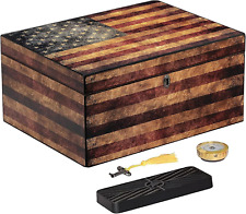 Humidor Supreme Old Glory Humidor with Weathered American Flag Design Desktop  picture