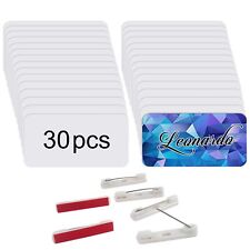 30 Pcs Sublimation Name Tags 1.5 x 3 Inch DIY Blank ID Name Badge with Round ... picture