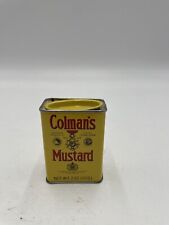Vintage Colman's MUSTARD METAL SPICE TIN CAN OLD Yellow Tin 3” picture