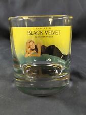 Vintage Black Velvet Imported Canadian Whisky Glass W Woman Dawn Davidson Unique picture
