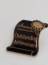 Outstanding Achievement Award Black Enamel Scroll Lapel Pin picture
