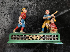 Book of Knowledge Cast Iron Home Town Batter Mechanical Bank Reproduction picture