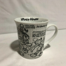 Disney Mickey Mouse Sketch Book Cup Mug Collectible Black & White picture