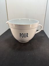 The Bake Shop White Ceramic Mixing Bowl “ POUR” 10.5” X 6” picture