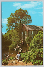 The Old Grist Mill Brewster Cape Cod Massachusetts Vintage Postcard picture