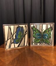 Vibrant Butterfly Acrylic Painting Pair - Signed Lee Reynolds & Numbered picture