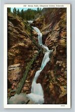 Cheyenne Canon, CO-Colorado, Seven Falls, Waterfall, Vintage Postcard picture