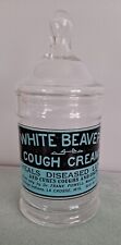 Unique Apothecary Glass Jar White Beaver’s Cough Cream  picture