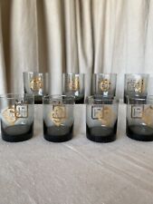 SKELLY Oil Gas 1969 50th Anniversary Rocks Low Ball Glasses Old Fashion Set 8 picture