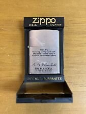 Vintage 1972 Zippo Lighter G.G. Blaisdell 40th Anniversary Silver Tone Used picture