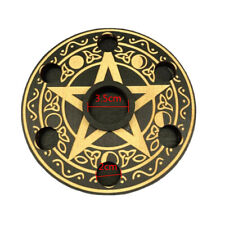1X Wicca Pentagram Altar Star Wood Tray Candle Incense Holder Witchcraft Tray picture