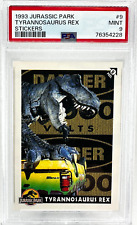 PSA 9 ⭐ POP 5 ⭐ 1993 Jurassic Park Series 1 Sticker #9 Tyrannosaurus Rex Mint picture