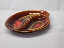 Vintage 1970s California Pottery Drip Glaze Leaf Type Divided Ashtray - USA picture