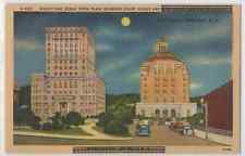 Postcard Night Time Scene Court House City Hall Asheville NC Error Correction picture