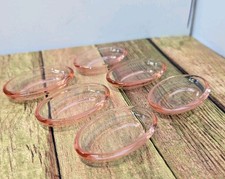 Vintage Pink Depression Glass Oval Salt Cellars Nut Dishes Set of 6 2.5” picture