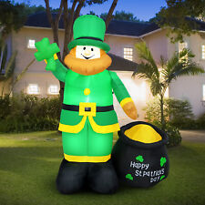 6ft St Patrick’s Day Inflatable Leprechaun Irish Day Blow up Lighted Giant Doll picture