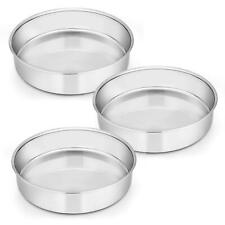 8 Inch Cake Pan Set of 3 Stainless Steel Round Layer Cake Baking Pans Non-Tox... picture