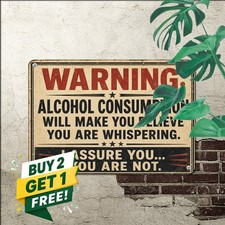 Humorous Alcohol Consumption Metal Sign Retro Drinking Bar Tin Plaque picture