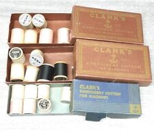 Vintage Clark's Embroidery Cotton Spools in Boxes for Sewing Machine Original picture