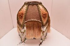 Antique Victorian French Lamp Shade Art Nouveau With Beaded Fringe Vintage picture