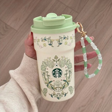 New Starbucks 2026 Spring Auspicious Series 15oz SS Dual-Sip Cup W/ Beaded Charm picture