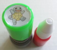 Pokemon ink rubber stamp Squirtle 2cm with red ink bottle picture