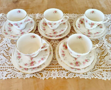 Set of 5 Vintage Duchess June Bouquet Trios- Cup, Saucer, Bread Plate - English picture