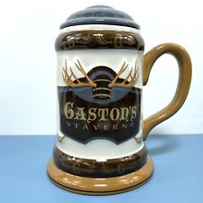 Disney Gaston's Tavern Ceramic Stein Mug With Lid 24 Oz Beauty & the Beast 7.5