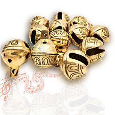 One Dozen 1.5 Inches High Polished Brass Sleigh Horse Jingle Polar Bells picture