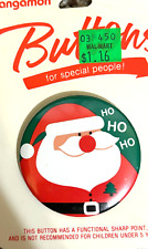 Vtg Christmas Santa Claus Lapel Pin Button ~ Holiday Brooch 80's New picture