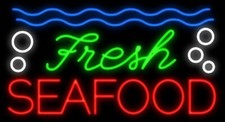 Fresh Seafood 24"x20" Neon Sign Light Lamp Workshop Poster Cave Collection picture
