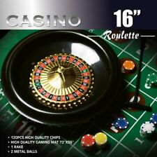 DA VINCI 16 Inch Roulette Wheel Game Set w/Large Size Felt & Heavy 11.5 gr Chips picture