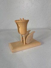 Vintage Aarikka Finland Wooden Tulip Napkin Holder Scandinavian Table Ornament picture
