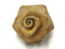 STUNNING NOS ITALY COUTURE Fine Metal Mesh Rose Flower Sewing Button S88 picture