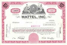 Mattel, Inc - Famous Toy Company - Red Color Stock Certificate - Very Rare - Gen picture