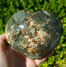 Rare 450G  Natural Colorful  Polished Ocean Jasper Crystal heart Healing YQ535 picture