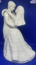 LaVie Porcelain Bride & Groom Dance Wedding Cake Topper Gold Trim 7