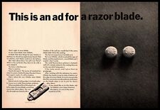 1966 Gillette Super Stainless Razor Blades Aspirin Pills 2-Page Vintage Print Ad picture