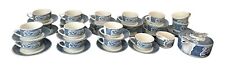 VINTAGE LOT OF 41 CURRIER & IVES ROYAL CHINA TEACUPS SAUCERS TEAPOT CREAMER picture