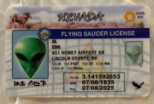 Alien AL Eon Nevada Flying Saucer License ID Card UFO Roswell Area 51 Las Vegas picture
