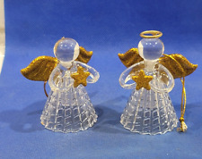 Vintage Christmas Ornament Angels Plastic Holiday Tree Decor Lot Of 2 picture
