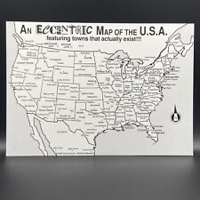 Eccentric Map Of The USA -Towns That Actually Exist - Funny Vintage Postcard picture