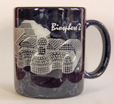 Biosphere 2 Souvenir Coffee Mug Royal Blue White Graphics Arizona Collectible picture